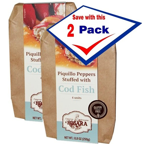 Rosara Piquillo Peppers Stuffed with Cod Fish (Bacalao) 8.8 oz Pack of 2